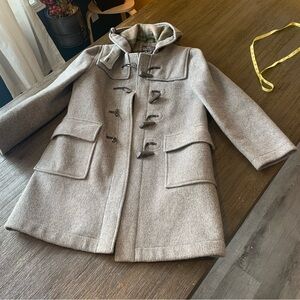 Elegant Gray Toggle Women's Trench Coat